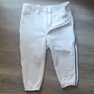 Mizuno Youth XL Baseball Pants Short Knickers Premier Padded (White wBlue Pipng)